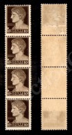 1929 - 10 Cent Imperiale (245e) - Striscia Di Quattro Su Carta Ricongiunta - Nuova Con Gomma Integra (4.000) - Autres & Non Classés