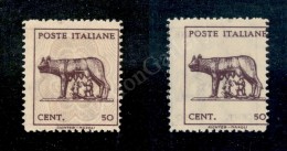 1943 - 50 Cent (515d) Stampa Recto Verso Con Retro Spostato (300) - Andere & Zonder Classificatie