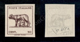 1944 - 50 Cent (515Ah) Non Dentellato Senza Fondo Di Sicurezza (120) - Other & Unclassified