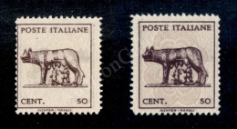 1944 - 50 Cent (515Al) Con Stampa Recto Verso Senza Fondo Di Sicurezza (130) - Andere & Zonder Classificatie