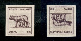 1944 - 50 Cent (515An) Con Stampa Recto Verso (capovolta) Non Dentellato (180) - Other & Unclassified
