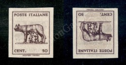 1944 - 50 Cent (515An) Con Stampa Recto Verso (capovolta) Non Dentellato (180) - Andere & Zonder Classificatie