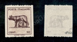 1944 - 50 Cent (515Aw) Non Dentellato In Verticale (80) - Andere & Zonder Classificatie