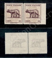 1944 - Coppia Del 50 Cent (515A + 515 Ay) Con Pezzo Di Destra Non Dentellato (120+) - Sonstige & Ohne Zuordnung