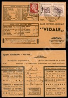 Coppia Del 50 Cent (515A) + 20 Cent Imperiale (537) Su Cartolina Pubblicitaria Da S. Giovanni Persiceto A Arona Del... - Andere & Zonder Classificatie