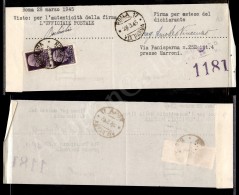 Coppia Del 50 Lire Imperiale (261) Su Cedola Di Duplicazione Postale Da Roma Del 28.3.45 - Other & Unclassified