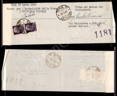 Coppia Del 50 Lire Imperiale (261) Su Cedola Di Duplicazione Postale Da Roma Del 28.3.45 - Autres & Non Classés