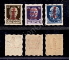 1944 - Firenze - Soprastampe Carminio Lilla (492/I + 493/I + 495/I) - Serie Completa - 3 Valori Nuovi Con Gomma... - Altri & Non Classificati