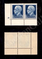 1944 - Firenze - Soprastampa A Secco - Coppia Angolare Del 1,25 Lire (495) Con Fasci In Albino Nelle Posizioni... - Andere & Zonder Classificatie