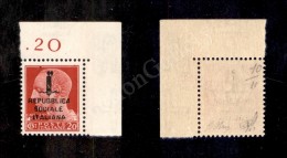 1944 - 20 Cent (495/A) Angolo Di Foglio Nuovo Con Gomma Integra - Oliva (1.000+) - Autres & Non Classés