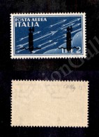 1944 - Saggi - 2 Lire (P15A - Aerea) Con Doppi Fasci In Nero - Nuovo Con Gomma Integra - Cert. Colla (6.000) - Andere & Zonder Classificatie