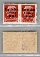 Teramo - 1944 - Coppia Del 75 Cent (7 + 7l) Con U Piccolo Nel Pezzo Di Sinistra - Nuova Con Gomma Integra (1.400) - Autres & Non Classés