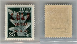 Arona - 1945 - 25 Cent (14) Nuovo Con Gomma - Molto Bello - Cert. AG (3.500) - Andere & Zonder Classificatie