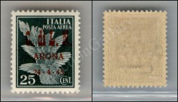 Arona - 1945 - 25 Cent (14) Nuovo Con Gomma - Molto Bello - Cert. AG (3.500) - Sonstige & Ohne Zuordnung