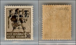 1945 - 30 Cent (17) Nuovo Con Gomma Integra - Cert. Colla (3.500) - Andere & Zonder Classificatie