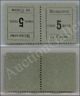 Udine - 1918 - Coppia Tete Beche Del 5 Cent Nero (1c) Nuova Con Gomma Integra - Cert. Raybaudi (3.750) - Other & Unclassified