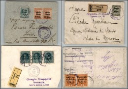 Venezia Giulia - 1918/1919 - Una Busta + Una Cartolina + 2 Raccomandate Con Diverse Affrancature Del Periodo - Other & Unclassified