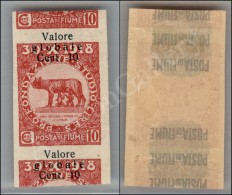 1919 - 10 Cent Su 10 (89ka) Non Dentellato Con Parte Dei Vicini E Soprastampa A Cavallo - Molto Bello (500++) - Andere & Zonder Classificatie