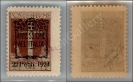 1924 - 2 Lire Bruno Carminio (223a) Nuovo Con Gomma Integra - Avanzo (1.125) - Sonstige & Ohne Zuordnung