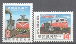 Formosa - Taiwan 1981 Yvert 1338-39, Centenary Of The Railway/ Railroad  - MNH - Nuovi