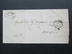 Altdeutschland Bden 1867 St. Blasien Stempel: St. Blasien Postablage Höchenschwald. Seltener Stempel! Faltbrief - Lettres & Documents