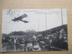 ESSONNE   91 PORT-AVIATION  - GDE. QUINZAINE DE PARIS 3/17OCTOBRE 1909 LATHAM PASSE AU DESSUS  ...   ANIME    PT.PLI H.D - Viry-Châtillon