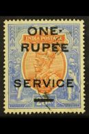 OFFICIAL 1925 1r On 25r Orange And Blue, SG O103, Fine Used, Shows Portion Of "E" Of "RUPEE" Missing And Large... - Andere & Zonder Classificatie