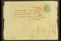 FRENCH INDIA 1886 NATIVE E/L To Madras With ½a Tied By "PONDICHERRY" Cds & "I I I" Numeral Cancel.... - Altri & Non Classificati