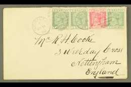 1892 (11 May) Lovely Cover Addressed To England, Bearing 1889-96 5c Green (x3) & 10c Carmine, SG 22/23, Tied... - Gibraltar