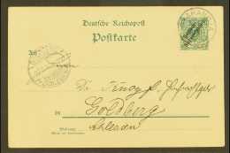 SOUTH WEST AFRICA 1900 (18 Apr) 10pf Green Ovpt'd Postal Stationery Card Addressed To Germany, Cancelled By... - Autres & Non Classés