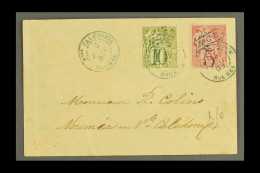 NEW CALEDONIA 1893 (5 Jan) Neat Local Cover Bearing Blue Surcharge 5c On 75c And 10c On 1f (Yvert 38 & 40)... - Andere & Zonder Classificatie