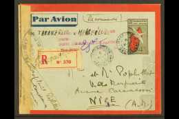MADAGASCAR 1945 Registered 4.50f CENSOR COVER To Nice, France With Postage Due Cachet. Seldom Seen For More... - Andere & Zonder Classificatie