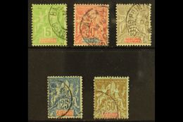 GUADELOUPE 1900-01 New Colours Set Complete, SG 48/52 (Yvert 40/44). Very Fine Used (5 Stamps) For More Images,... - Other & Unclassified