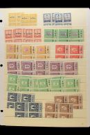 GERMAN OCCUPATION REVENUES 1941 Accumulation Of Superb Never Hinged Mint Blocks On Stock Pages, Inc Documentary... - Estonie