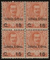 1905 15c On 20c Orange, Sass 30, Superb NHM Block Of 4. For More Images, Please Visit... - Eritrea