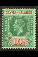 1912-20 10s Deep Green And Red/green, SG 52, Very Fine Mint. Fresh And Attractive! For More Images, Please Visit... - Cayman (Isole)