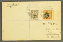1920 (4 Aug) Env Registered To Switzerland Bearing Cameroon Exped. Force 1915 ½d On 3pf Brown And Southern... - Andere & Zonder Classificatie