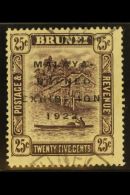 1922 25c Deep Dull Purple Malaya-Borneo Exhibition With Broken "N" Variety, SG 57c, Fine Used. For More Images,... - Brunei (...-1984)