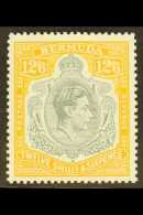 1950 12s6d Grey & Pale Orange Perf 13, Chalky Paper, SG 120e, Never Hinged Mint, For More Images, Please Visit... - Bermudes