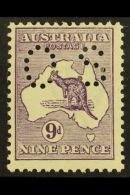 OFFICIAL 1914 9d Violet Punctured "OS", SG O24, Lightly Hinged Mint. For More Images, Please Visit... - Andere & Zonder Classificatie