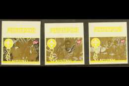 1983 IMPERF PLATE PROOFS Boy Scout Set, SG 434/36, Scott 280/82, Single Died Of Each Denomination With Yellow... - Aitutaki