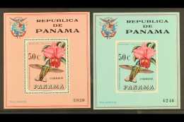 BIRDS PANAMA 1967 50c Mini-sheet Featuring Hummingbird And Orchid, Scott 478f, But Imperf In Unissued Blue... - Zonder Classificatie