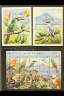 BIRDS - STAMPS SIGNED BY ARTIST Nicaragua 2000 Birds Sheetlet And Pair Of Mini-sheets, SG MS3954 And MS3955, These... - Non Classés