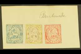 ANIMALS 1861 Hand Painted Stamp Sized Essays Created In France, Inscribed "La Barbourde" And Featuring An Antelope... - Non Classés