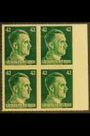 TOM CRUISE FILM MEMORABILIA - STAMPS. 42pf Green Grossdeutsches Reich Hitler Marginal Block Of 4 Reproduction... - Andere & Zonder Classificatie