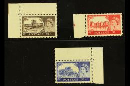 1955 (wmk St Edward's Crown) Waterlow Castles Set To 10s, SG 536/38, Never Hinged Mint Marginal Examples. (3... - Other & Unclassified