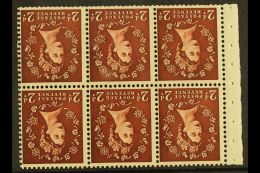 1953 2d Brown Inverted "Tudor Crown" Wmk BOOKLET PANE, SG Spec SB76a, Never Hinged Mint For More Images, Please... - Andere & Zonder Classificatie
