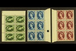 1952-54 (TUDOR CROWN) WILDINGS - NHM MULTIPLES 9d, 10d And 11d, SG 526/28, In Never Hinged Mint Marginal BLOCKS OF... - Sonstige & Ohne Zuordnung