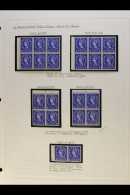 1952-1960 1d ULTRAMARINE BOOKLET PANES. SPECIALIZED NEVER HINGED MINT COLLECTION Of All Different Complete Booklet... - Other & Unclassified