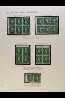 1952-1960 1½d GREEN BOOKLET PANES. SPECIALIZED NEVER HINGED MINT COLLECTION Of All Different Complete... - Other & Unclassified